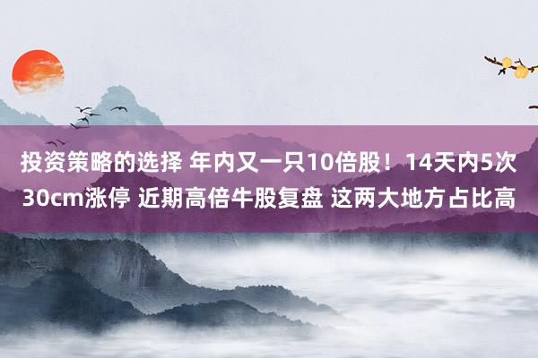 投资策略的选择 年内又一只10倍股！14天内5次30cm涨停 近期高倍牛股复盘 这两大地方占比高