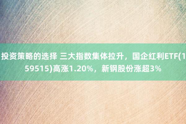 投资策略的选择 三大指数集体拉升，国企红利ETF(159515)高涨1.20%，新钢股份涨超3%