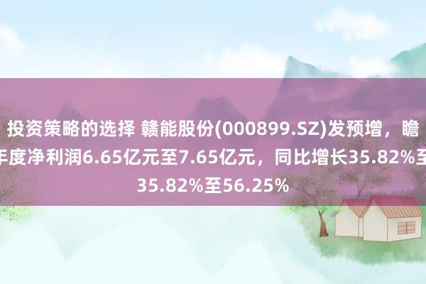 投资策略的选择 赣能股份(000899.SZ)发预增，瞻望2024年度净利润6.65亿元至7.65亿元，同比增长35.82%至56.25%