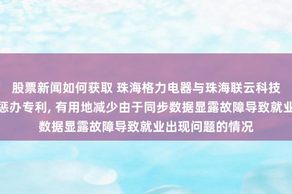 股票新闻如何获取 珠海格力电器与珠海联云科技肯求云就业故障惩办专利, 有用地减少由于同步数据显露故障导致就业出现问题的情况