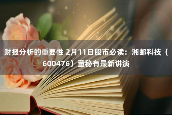 财报分析的重要性 2月11日股市必读：湘邮科技（600476）董秘有最新讲演