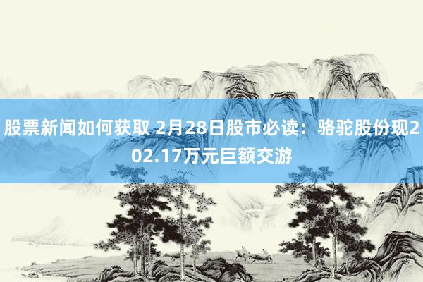 股票新闻如何获取 2月28日股市必读：骆驼股份现202.17万元巨额交游